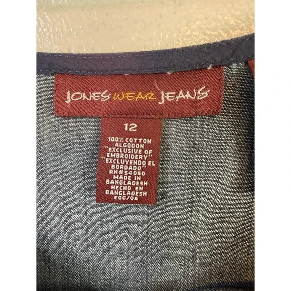 Jones Wear Jeans Women Skirts Size 12 Blue Wash Denim Casual Western Y2K NWT - Picture 5 of 9